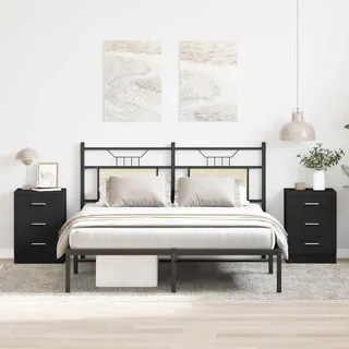 vidaXL Nachtschrank 38 x 35 x 56 cm Schwarz