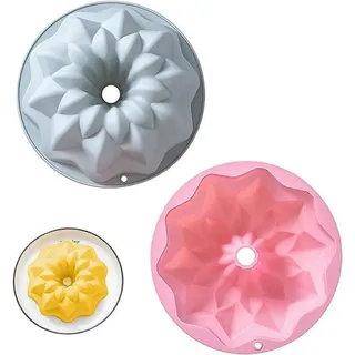 Famanu Silikon-Gugelhupfform 16 cm - 2 Stück - wiederverwendbare Backform für Kuchen und Brot