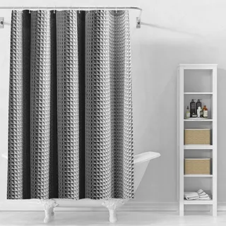 Stfery Waffel Duschvorhang Grau Anthrazit 300X200 Duschvorhang Textil Waschbar Anti Schimmel