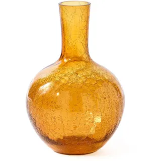 Pols Potten - Crackled Glass Ball Body Vase S, gelb