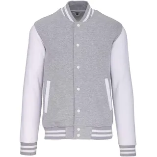 Kariban Unisex Fleece Jacke 'Teddy' College K497 oxford grey/white 3XL