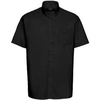 Russell Collection Klassisches Oxford Hemd – Kurzarm, black, 4XL