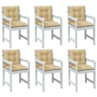 vidaXL Niedriglehner Auflage 100 x 50 x 7 cm Melange Beige 6 St.