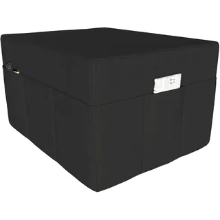 POKAR Husse für 3-teilige Klappmatratze 80x195x15 cm | Bezug mit Praktische Seitentaschen | Sitzhocker Funktion und Schutzhülle für Faltmatratze | Waschbar | Oeko-TEX | Made in EU | Schwarz