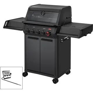 Enders® Gasgrill Monroe Pro 3 SIKR Turbo Shadow Standgrill, 3 Edelstahlbrenner + Seitenkocher + Infrarot-Backburner, 17 kW, 800°C TURBO ZONE™, SWITCH GRID™ Sear Grate, inkl. Fleischthermometer