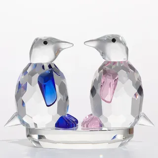 Qianwei Pinguin-Geschenke für Frauen und Männer – Glas-Tiere Kristall Pinguine Figuren Briefbeschwerer Heimdekorationen Niedliche Sammlerfiguren Bürodekoration