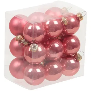 Annastore Weihnachtsbaumkugel Kleine Baumkugeln aus Glas Ø 2 cm/3 cm - Christbaumkugeln, Baumschmuck, Christbaumschmuck rosa Ø 3.0 cm