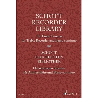 Schott Music The Finest Sonatas for Treble Recorder and Basso continuo