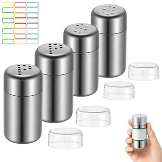 4 Stück Salzstreuer Klein, Mini Salzstreuer Für Unterwegs, Salz Und Pfefferstreuer Klein, 5ml Mit Deckel, Ideal Für Camping, Büro Und Restaurant