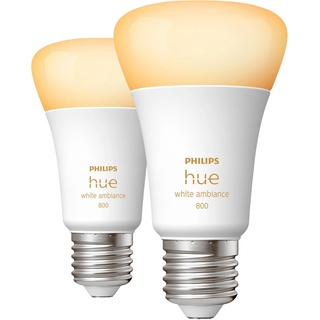 Philips Hue LED-Leuchtmittel E27 White Ambiance 2 x 800 lm 2er Pack