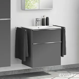 Evineo ineo4 Unterschrank B: 61 cm, 2 Auszüge, mit Griff, für Duravit ME by Starck Waschtisch,, BE0265AN,
