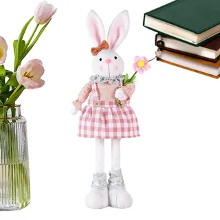 CGACCSD Osterhase Deko Groß Hase Deko Osterhasen Wichtel Mit Ausziehbaren Beinen,Osterhase Figuren Mit Teleskop Beine, Tischdeko Ostern Kaninchen Osterfigur Ornamente