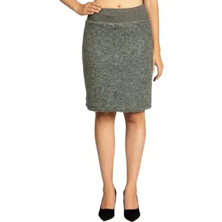 Caspar Bleistiftrock RO031 Damen Winter Bleistift Wollrock knielang grau 40