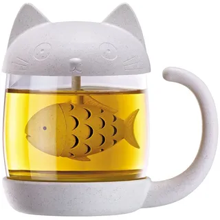 MAGS Vertriebs GmbH Winkee Teeglas Katze mit integriertem Tee-Ei