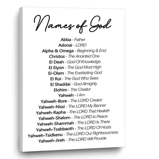Gott Names Poster Druck Bibelvers Leinwand Gemälde für Heimdekoration Namen Gottes Wandkunst Yahweh Poster Minimalistische SchwarzWeiß Wandkunst christliches Kunstwerk Zitat Druck Wanddeko 40,6 x 61