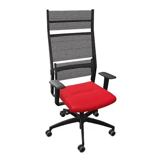 Dauphin Bürostuhl Lordo Stoff rot, Gestell schwarz