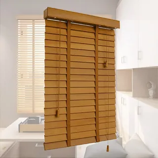 Jalousien 45cm 50cm 60cm 70cm 80cm 90cm 100cm 110cm 120cm Jalousette, Holzjalousie 50mm Lamellen, Massivholz Jalousetten Für Tür Fenster Innen Außen, Sonnenschutz/ Sichtschutz,W×H-135×120cm/53×47in