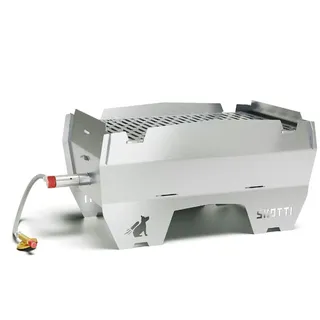Skotti Grill Set mobiler Gasgrill mit Cap und Plancha Campinggrill inkl. Gasschlauch