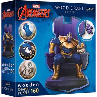 Trefl 20184 Woodcraft Marvel Avengers Konturenpuzzle aus Holz, Mehrfarbig