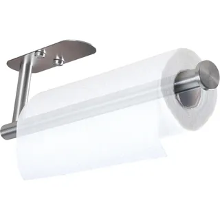 RICOO Küchenrollenhalter ohne Bohren Papierrollenhalter Selbstklebend KR002-S Praktisch Rollenhalter unter dem Schrank oder Wand Küchenpapierhalter Wandrollenhalter Edelstahl