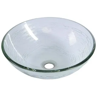 Sapho Waschtisch RIPPLE Glas-Waschbecken zum Aufsetzen Durch. 42Cm klar Glas mit Textur, Sapho-2501-18 weiß