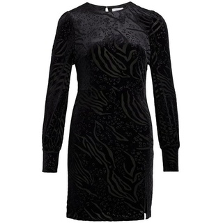 Vila Shirtkleid Samtiges Nicki Kleid Leo Print Party Dress für Kurvige Frauen (kurz) 7054 in Schwarz schwarz 40