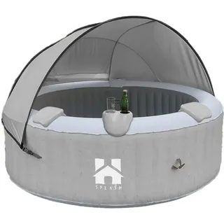 Home Deluxe Splash Ø 208 x 65 cm Grau inkl. Kissen, Getränkehalter und Sonnendach