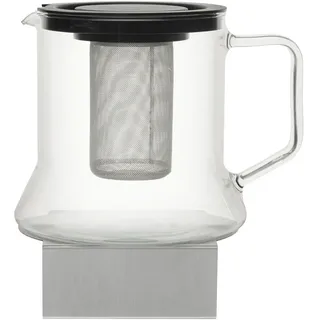 Novel Teekanne, Klar, Schwarz, Silber, Metall, Glas, 1,8 L, ISO 9001, Lfgb, Siebeinsatz, Stövchen, Kaffee & Tee, Kannen, Teekannen