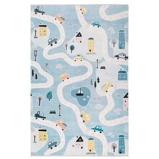 tesso living BONNY Kinderteppich 120 x 160 cm Blau/Grau