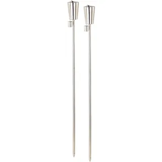 Carlo Milano Fackeln Garten: Edelstahl-Gartenfackel Amor im 2er-Set, rostfrei, 280 ml, 110 cm (Gartenfackel Metall, Ölfackel, Bio)