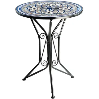 Kobolo Mediterran Gartentisch Ø 55 x 68 cm Blau