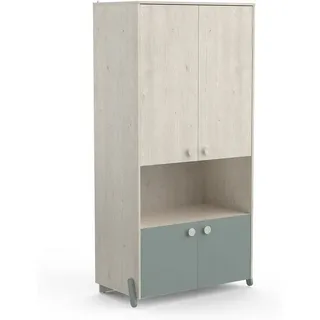 habeig Kinderkleiderschrank Kleiderschrank mit 4 Türen 180x90 cm Eiche Kinderschrank
