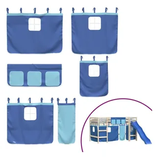 vidaXL Vorhänge für Hochbett Blau Polyester