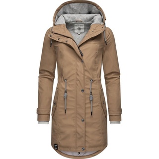 PEAK TIME Regenjacke L60042 stylisch taillierter Regenmantel für Damen beige|braun XXL (44)