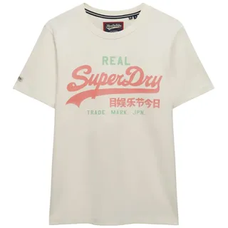 Superdry Herren T-Shirt - VI Classic Tee, T-Shirt, Rundhals, Baumwolle, Logo, einfarbig Weiß 3XL