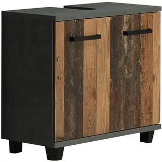 Forte Waschbeckenunterschrank 2 Türen 62 x 68,6 x 34,8 cm Grau