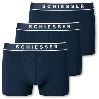 SCHIESSER 95/5 Shorts Organic Cotton webgummibund dunkelblau M 3er Pack