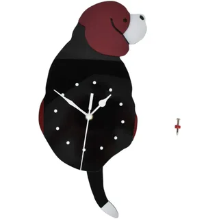 Wanduhr Schaukel Hund Diy Einfache Mode Stille Rahmenlos Mit Schwanz Home Office Dekoration