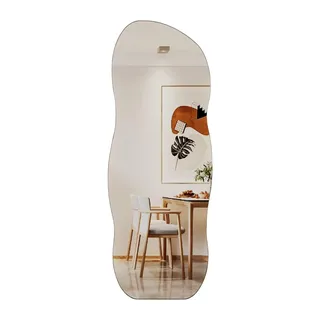 Muzilife Asymmetrischer Wandspiegel Rahmenloser Spiegel, 160x60cm