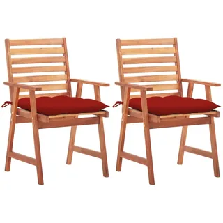 vidaXL Garten-Essstühle 62 x 62 x 92 cm rot 2 St.