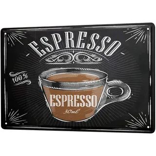 Blechschild Vintage Retro Metallschild Wandschild Blech Poster Kaffee Espresso