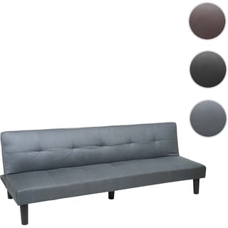 3er-Sofa HWC-G11, Couch Schlafsofa G√§stebett Bettsofa Klappsofa, Schlaffunktion 195cm ~ Stoff/Textil, grau