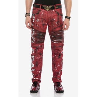 Cipo & Baxx Bequeme Jeans mit Farbbeschichtung rot