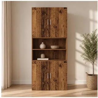 furnicato Wandhängeschrank Wandschrank 80 x 42,5 x 64 cm Altholz, 1-tlg., Umkehrbare Tür mit Pendelmechanismus für Wandregal im Innenraum braun