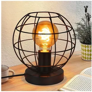 Nettlife Tischleuchte Vintage Schwarz E27 Retro Industrial Tischlampe aus Metall, mit Schalter, LED wechselbar, Wohnzimmer Kinderzimmer Schreibtisch Schlafzimmer schwarz