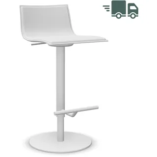 lapalma THIN Barhocker | Gestell weiß | Sitzfläche Leder weiß