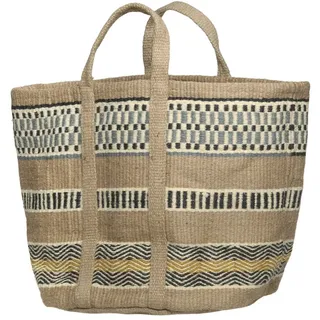 Chic Antique Jute Korbtasche mit Henkel, opal