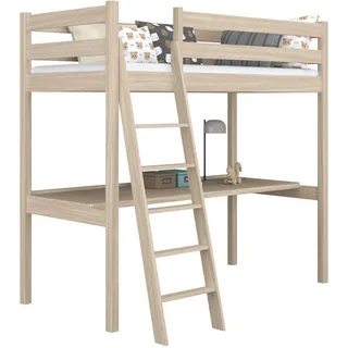 N-Wood Hochbett, Sonoma Eiche, Holz, Echtholz,Kiefer, 120x200 cm, FSC 100%, EN 71, Handmade in Europe, Handmade Quality, Hergestellt in Europa, Real Wood, Kinder- & Jugendzimmer, Kindermöbel, Kinderbetten, Hochbetten