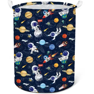 decalsweet Groß Wäschekorb Kinder, 63L Aufbewahrungskorb Kinder Astronauten | mit Griffen,für Kleidung Spielzeug,Wäschekorb Kinderzimmer,Faltbar Spielzeugkiste,Für Mädchen Jungen,Wasserdichter,Leicht
