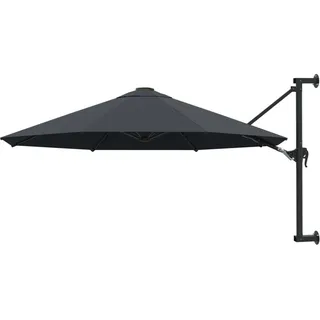 vidaXL Sonnenschirm Ø 300 cm inkl. Wandhalterung anthrazit